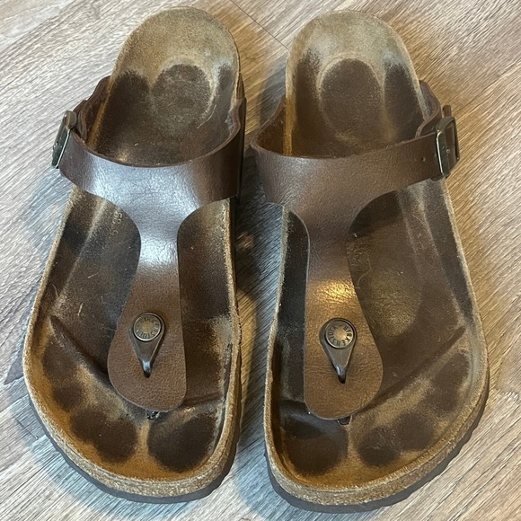 Birkenstock Gizeh Thong Sandals Copper Brown Biko-Flor Womens‎ 9 EU 40 - Picture 1 of 7